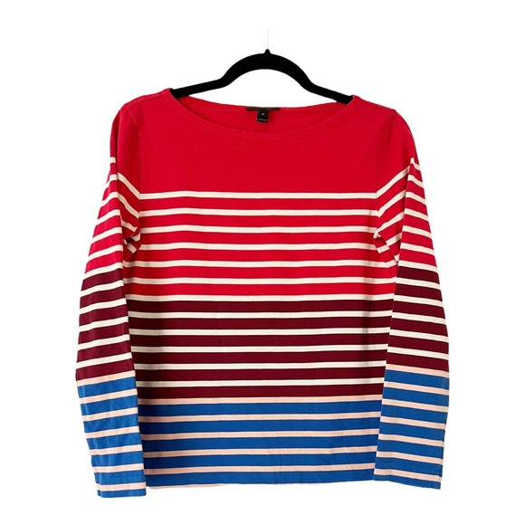 J. Crew Tops - J. Crew Multi Color Striped Casual Long Sleeve T-Shirt Womens Size XS